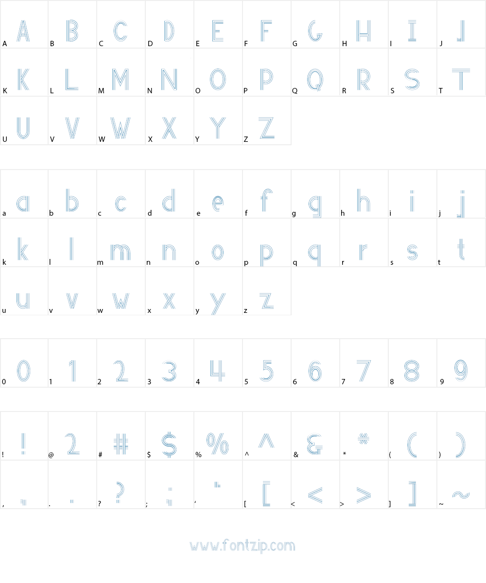 Eastern Antique 101 Font Character
